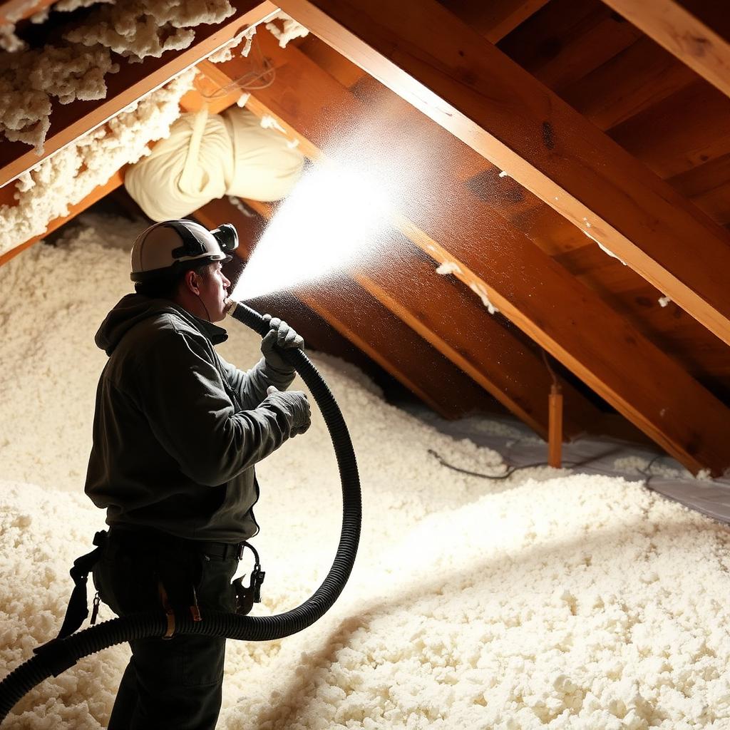 Attic Insulation crew at work